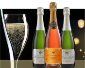 COLIS TRÉSORS D'ÉTÉ : 3 bouteilles Cuvée Centenaire Brut + 3 bouteilles Cuvée Rosée Brut + Mini BISCUITS Roses CADEAUX